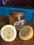 Lemon to be squeezed and South Gloucestershire jar of honey