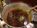 Preserving pan with warm marmalade