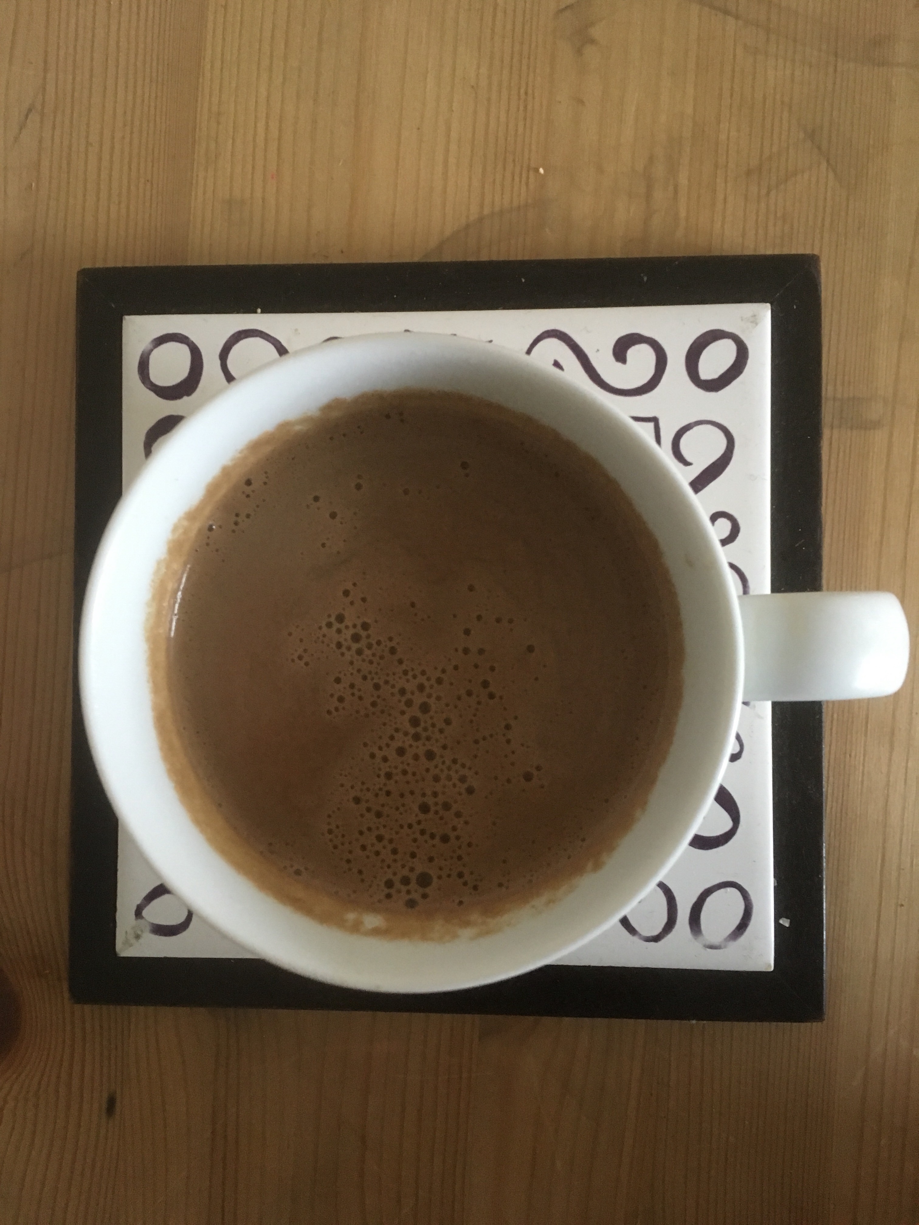 A cup of Hot Earth chai ☕️ from above